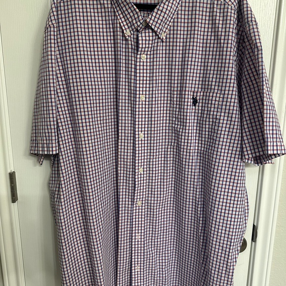 U.S. Polo Assn. Men's Purple and White Checkered Shirt - Picture 1 of 3